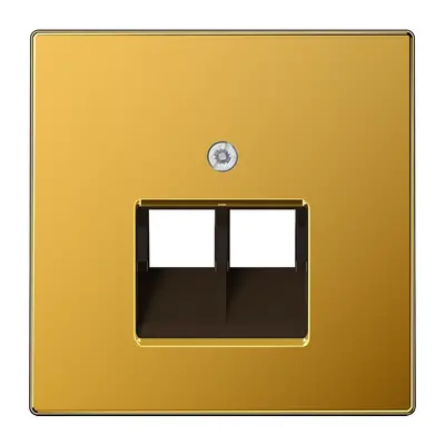 JUNG centraalplaat 2-voudig tbv RJ45 wandcontactdoos LS990 verguld (LS 969-2 UA GGO)