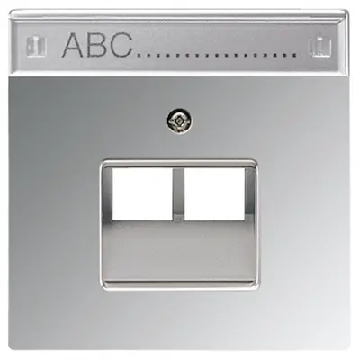 JUNG centraalplaat 2-voudig met tekstvenster tbv RJ45 wandcontactdoos LS990 chroom glanzend (GCR 2969-2 NAUA)