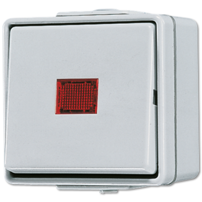 JUNG wisselschakelaar met controleverlichting 10A met onderbak IP44 WG600 (606 KOW)