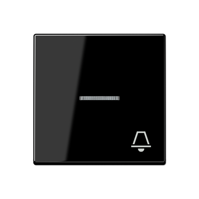 JUNG schakelwip met belsymbool controlevenster A-range zwart glans (A 590 KO5 K SW)