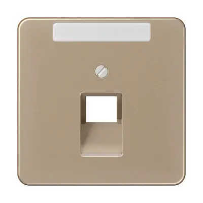 JUNG centraalplaat 1-voudig met tekstvenster tbv RJ45 wandcontactdoos CD500 goud brons (CD 569-1 NAUA GB)
