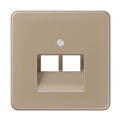 JUNG centraalplaat 2-voudig tbv RJ45 wandcontactdoos CD500 goud brons (CD 569-2 UA GB)