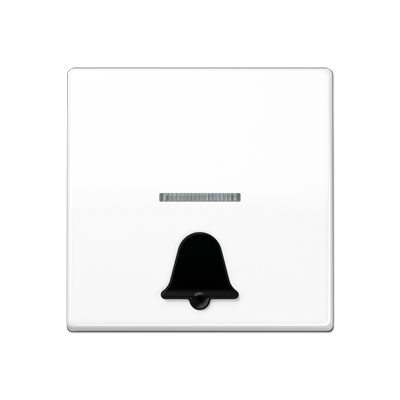 JUNG schakelwip met opgelegd belsymbool en controlevenster AS500 alpine wit (AS 591 K1KO5 WW)