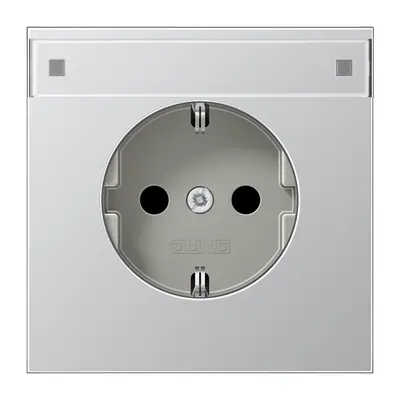 JUNG wandcontactdoos randaarde tekstvenster Safety+ LS990 aluminium (AL 1520 NKINA)