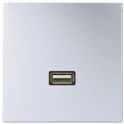 JUNG centraalplaat met draagring en USB-A naar USB-A koppeling LS990 aluminium (MA AL 1122)