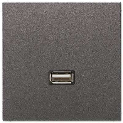 JUNG centraalplaat met draagring en USB-A naar USB-A koppeling LS990 antraciet gelakt aluminium (MA AL 1122 AN)