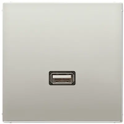 JUNG centraalplaat met draagring en USB-A naar USB-A koppeling LS990 edelstaal (MA ES 1122)