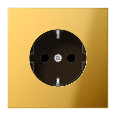 JUNG wandcontactdoos randaarde Safety+ LS990 goudkleurig (GO 1520 NKI)