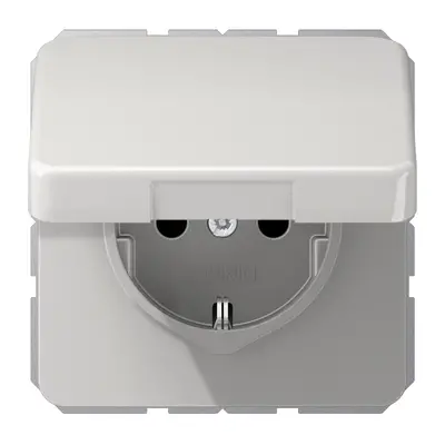 JUNG wandcontactdoos randaarde klapdeksel CD500 lichtgrijs (CD 1520 NBFKL LG)