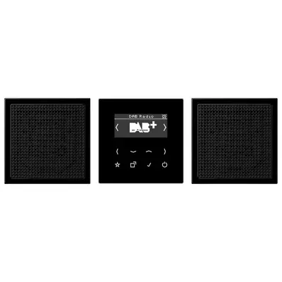 JUNG smart radio DAB+ set met 2 luidsprekers LS990 zwart glans (DAB LS2 SW)