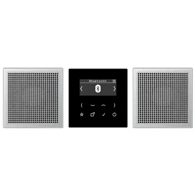 JUNG smart radio DAB+ Bluetooth set met 2 luidsprekers LS990 aluminium (DAB AL2 BT)