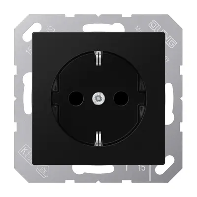 JUNG wandcontactdoos randaarde Safety+ met klauwbevestiging A-range grafietzwart mat (A 1520 BFKI SWM)