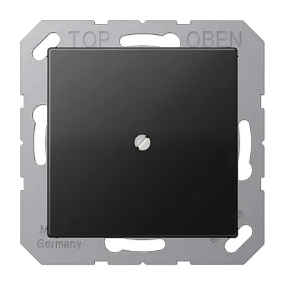 JUNG centraalplaat met snoerinvoer en draagring A-range grafietzwart mat (A 590 BFA SWM)