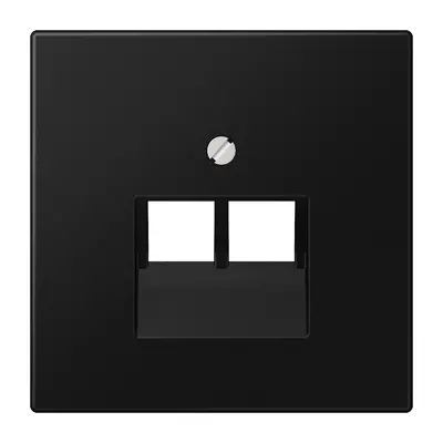 JUNG centraalplaat 2-voudig tbv RJ45 wandcontactdoos LS990 grafietzwart mat (LS 969-2 UA SWM)