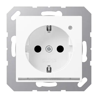 JUNG wandcontactdoos randaarde Safety+ met LED-oriëntatieverlichting en lichtsensor A-range sneeuwwit mat (A 1520-O WWM LNW)