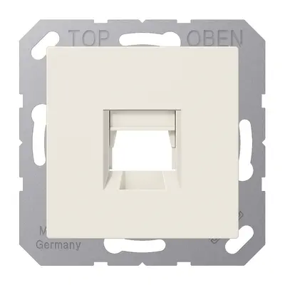 JUNG afdekking klikbevestiging met draagring 1-voudig modulair jack A-range creme (A 1569-1 WE)
