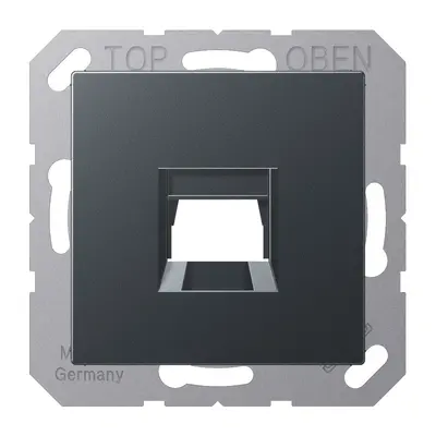 JUNG afdekking klikbevestiging met draagring 1-voudig modulair jack A-range antraciet mat (A 1569-1 WE ANM)
