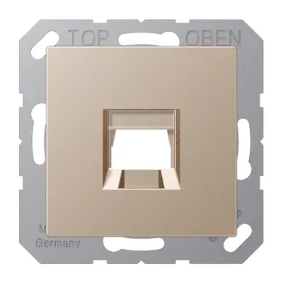 JUNG afdekking klikbevestiging met draagring 1-voudig modulair jack A-range champagne (A 1569-1 WE CH)