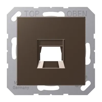 JUNG afdekking klikbevestiging met draagring 1-voudig modulair jack A-range mokka (A 1569-1 WE MO)