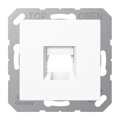 JUNG afdekking klikbevestiging met draagring 1-voudig modulair jack A-range alpine wit (A 1569-1 WE WW)