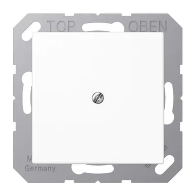 JUNG centraalplaat met snoerinvoer en draagring A-range sneeuwwit mat (A 590 BFA WWM)