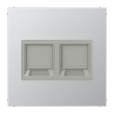 JUNG centraalplaat met draagring 2-voudig voor modulair jack LS990 aluminium (AL 1969-2 WE)