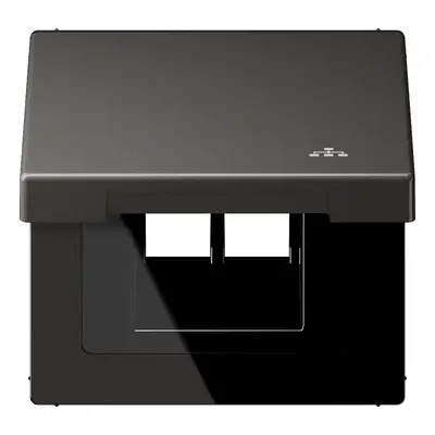 JUNG klapdeksel met LAN-symbool LS990 antraciet gelakt aluminium (AL 2990 KL LAN AN)