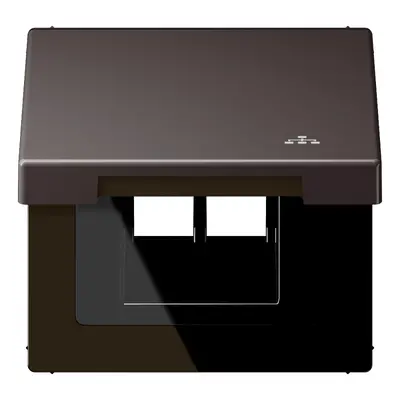 JUNG klapdeksel met LAN-symbool LS990 dark gelakt aluminium (AL 2990 KL LAN D)