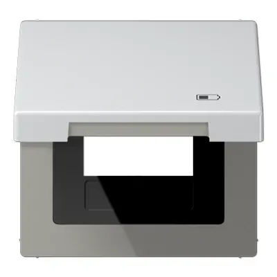 JUNG klapdeksel met USB-ladersymbool LS990 aluminium (AL 2990 KL USB)