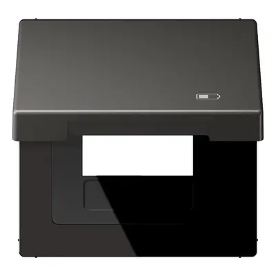 JUNG klapdeksel met USB-ladersymbool LS990 antraciet gelakt aluminium (AL 2990 KL USB AN)