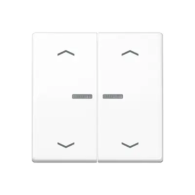 JUNG schakelwip 2-voudig met controlevenster en pijlsymbolen voor HOME draadloze schakelaar AS500 alpine wit (AS 102 KO5P WW)