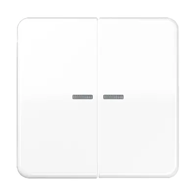 JUNG schakelwip 2-voudig met controlevenster voor HOME draadloze schakelaar CD500 alpine wit (CD 102 KO5 WW)
