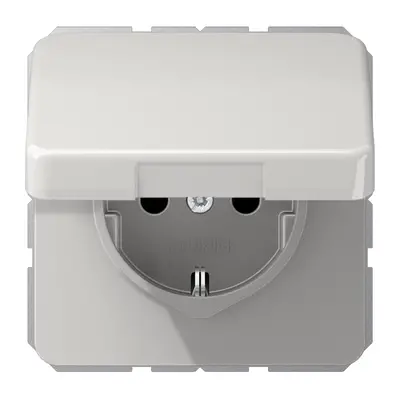 JUNG wandcontactdoos randaarde Safety+ klapdeksel CD500 lichtgrijs (CD 1520 NBFKIKL LG)