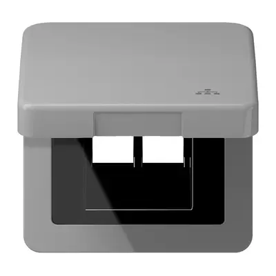 JUNG klapdeksel met LAN-symbool CD500 grijs (CD 590 KL LAN GR)