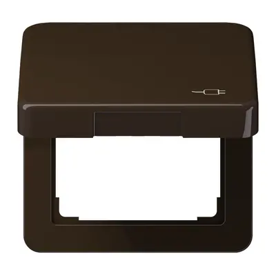 JUNG klapdeksel voor wandcontactdoos van 50 x 50 mm met stekkersymbool CD500 bruin (CD 590 KL SOC BR)