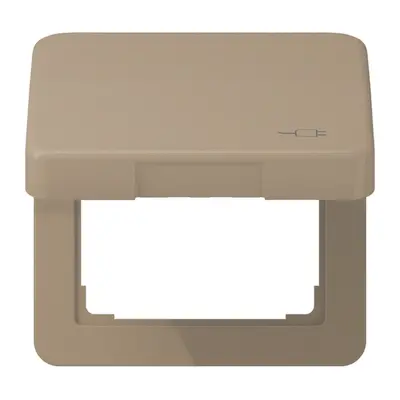 JUNG klapdeksel voor wandcontactdoos van 50 x 50 mm met stekkersymbool CD500 goud brons (CD 590 KL SOC GB)