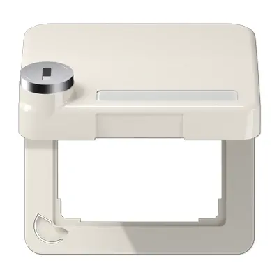 JUNG klapdeksel met slot voor wandcontactdoos van 50 x 50 mm CD500 creme (CD 590 BFKLSL)