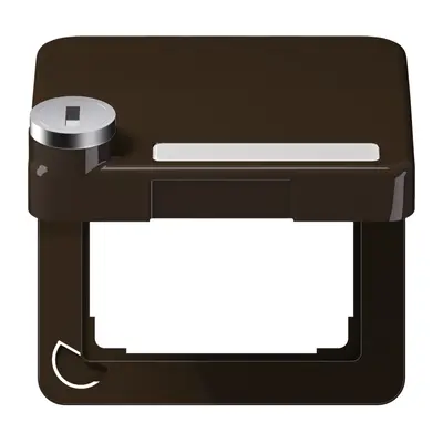 JUNG klapdeksel met slot voor wandcontactdoos van 50 x 50 mm CD500 bruin (CD 590 BFKLSL BR)