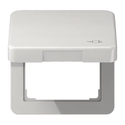 JUNG klapdeksel voor wandcontactdoos van 50 x 50 mm met stekkersymbool CD500 lichtgrijs (CD 590 KL SOC LG)