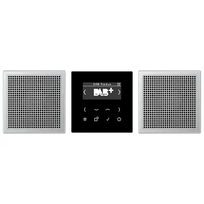 JUNG smart radio DAB+ set met 2 luidsprekers LS990 aluminium (DAB AL2)