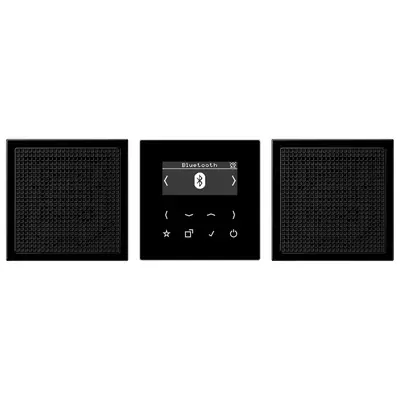 JUNG smart radio DAB+ Bluetooth set met 2 luidsprekers LS990 zwart glans (DAB LS2 BT SW)