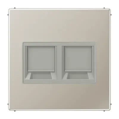 JUNG centraalplaat met draagring 2-voudig voor modulair jack LS990 edelstaal (ES 1969-2 WE)