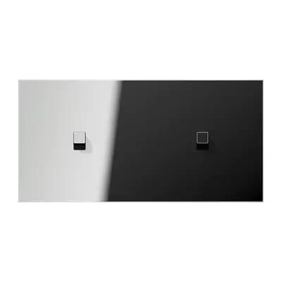 JUNG schakelwip kubus voor 2 x enkele schakelaar horizontaal LS1912 glanzend chroom (GCR 12-200 E 22)