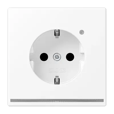 JUNG wandcontactdoos randaarde Safety+ met LED-orientatieverlichting LS990 sneeuwwit mat (LS 1520-O WWM LNW)