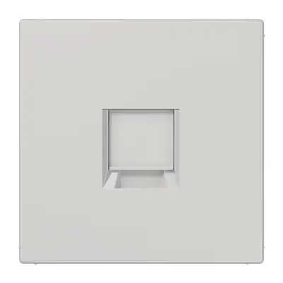 JUNG centraalplaat met draagring 1-voudig voor modulair jack LS990 lichtgrijs (LS 1969-1 WE LG)