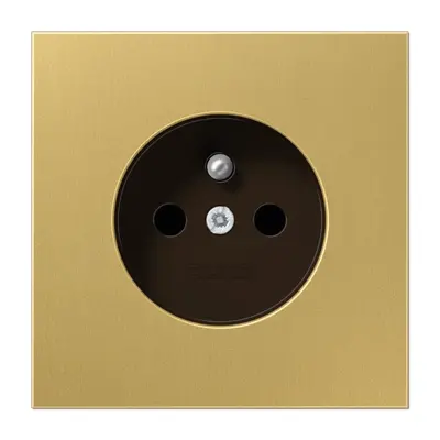 JUNG wandcontactdoos penaarde Safety+ LS990 messing klassiek (ME 1520 FKI C)
