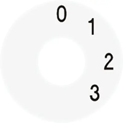 JUNG schijf met schaalindeling voor driestandenschakelaar met nul alpine wit (SKS 1101-4 WW)