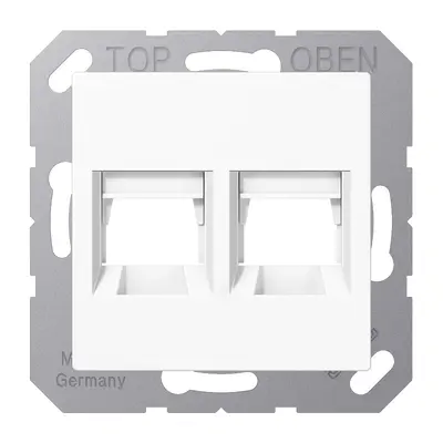 JUNG afdekking met draagring 2-voudig voor modulair jack Siemon A-range alpine wit (A 1569-2 SIE WW)