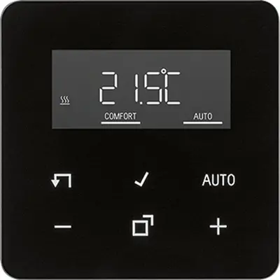 JUNG bedieningselement met display voor kamerthermostaat CD500 zwart glans (CD 1790 D SW)