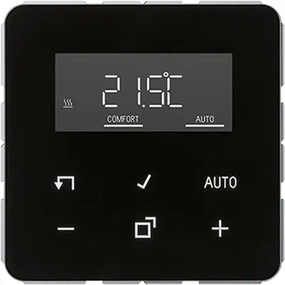 JUNG kamerthermostaat met display incl. binnenwerk CD500 zwart glans (TR D CD 1790 SW)